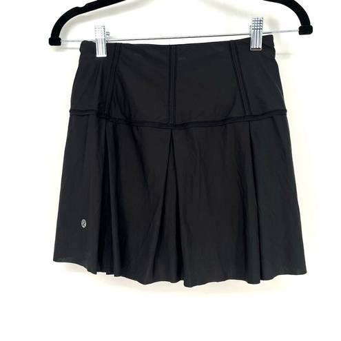 Lululemon  Black Lost in Pace Athletic Skirt Skort Pickleball Tennis Size 2 Tall