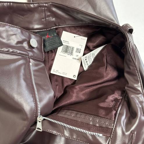 Jordan  X Maison Chateau Rouge NEW $100 Womens Crop Faux Leather Pants Size 4