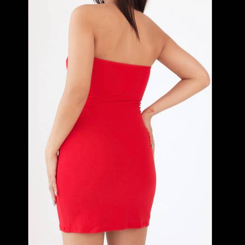 Klassy Network NWT  Red Tube Top Cut-Out Brami Dress - Small