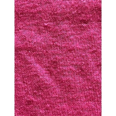 Rachel Zoe Rachel Ray Hot Pink Cap Sleeve Boxy Knot Hem Pullover Barbie Linen Tee Shirt 1X