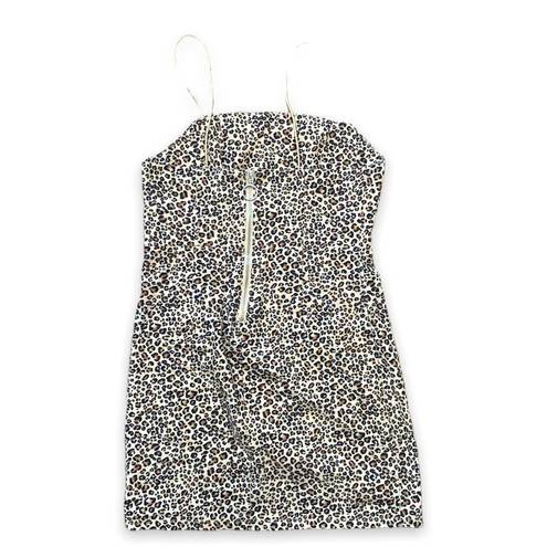 Kendall + Kylie  Dress Animal Leopard Print Sleeveless Spaghetti Strap Bodycon