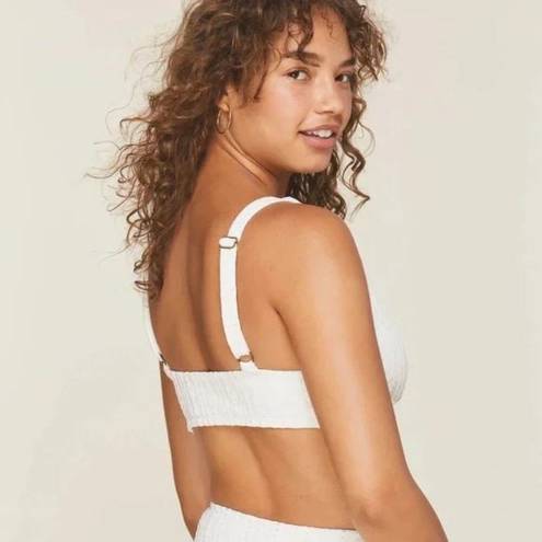 ANDIE  Swim The Belmar Bikini Top White Eyelet Size Medium