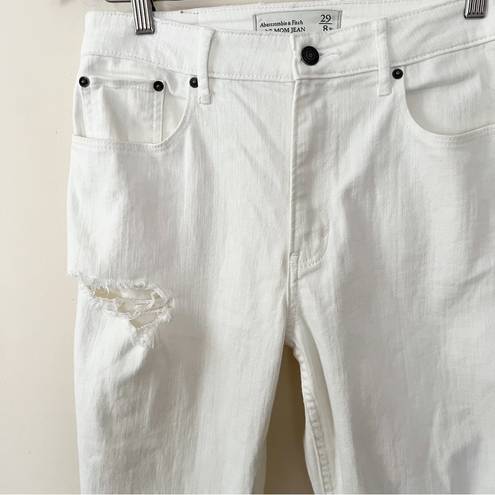 Abercrombie & Fitch  Mom Jeans Distressed White Jeans Size 8R Preppy