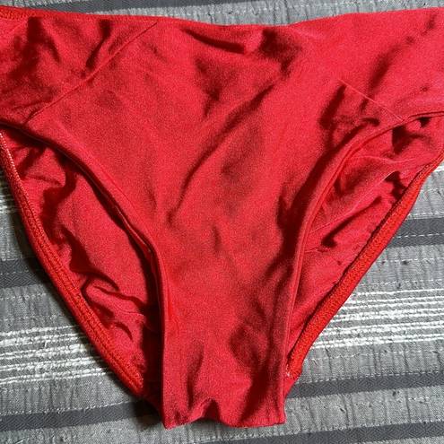 Luli Fama Women's  Bikini Swimsuit Bottom Red Size Med EUC #S-672