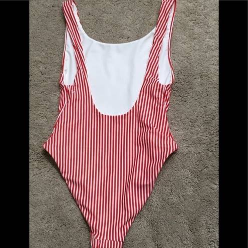 Wildfox New.  red stripe swimsuit. Small. Retail $178