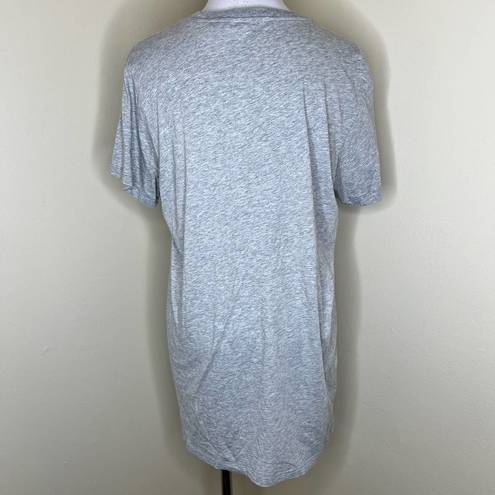 Adidas Trefoil Original T-Shirt Dress LARGE Heather Gray Crewneck Short Sleeve