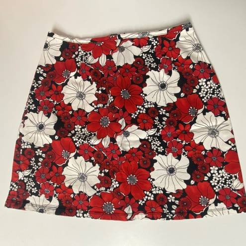 Krass&co Vintage Y2K G.A.S. . Black Red & White Floral Mini Skirt