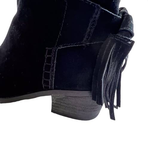 American Eagle  Outfitters Womens 6 Bootie Ankle Suede Leather Black Tassel Shoe