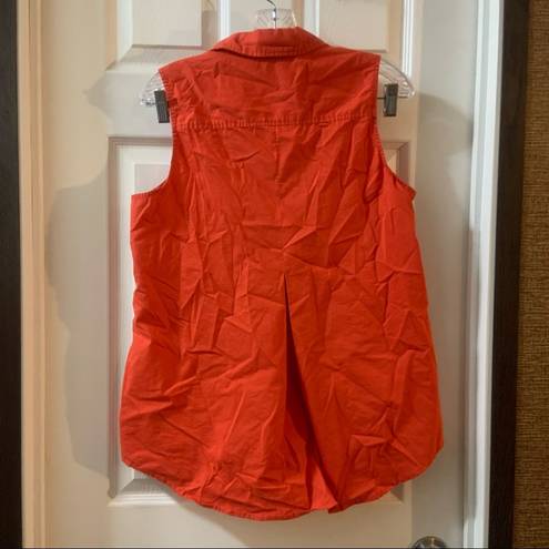 Zac and Rachel  Orange Button Up Sleeveless Top Large