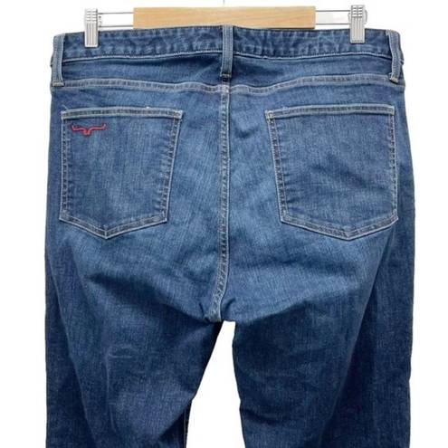 Kimes Ranch  Chloe Blue Dark Wash Mid Rise Flare Cotton Jeans Women’s Size 16