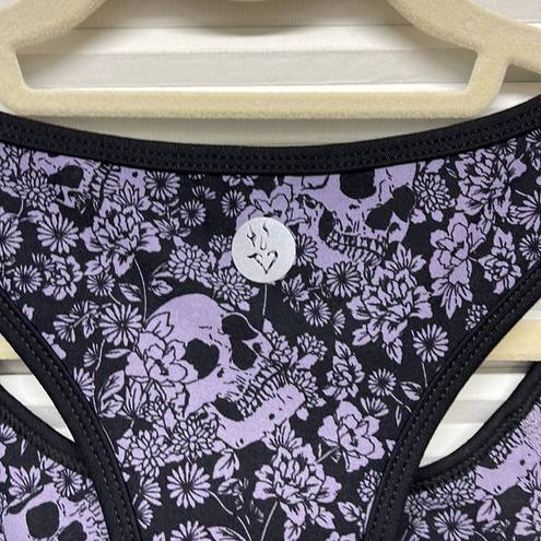 Torrid 2X //  Floral Skull Print Low-Impact Wireless Longline Active Sports Bra