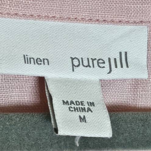 J.Jill Pure  Linen Tank Top Womens Size M Pockets Sleeveless Light Pink‎