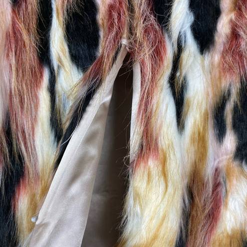 Romeo + Juliet Couture  Multi-Colored Long Faux Fur Vest Small $240