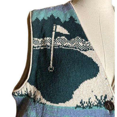 Northern Reflections Vtg  by Parkhurst Womens Knit Argyle Golf Sweater Vest Sz M