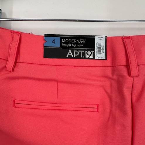 Apt. 9 NWT  Modern Fit Straight-Leg Capris Cropped Sunkissed Coral Size 4