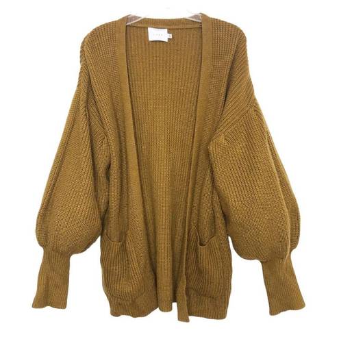 Lush Clothing Lush Dolman Sleeve Cardi Long Sleeve Open Cardigan Sweater Camel Brown Small