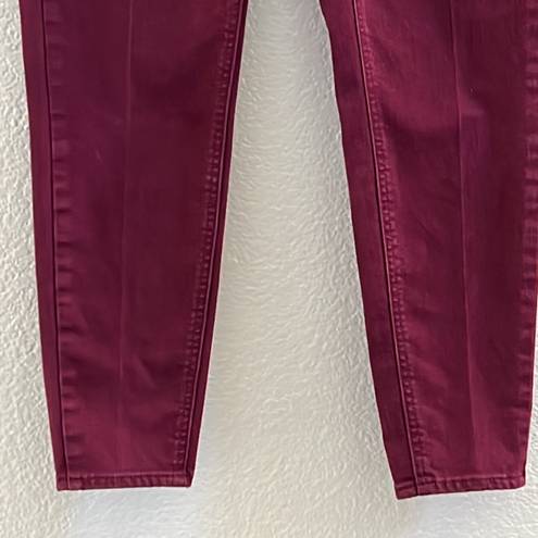 Talbots  High Waist Ankle Burgundy Denim Jeans