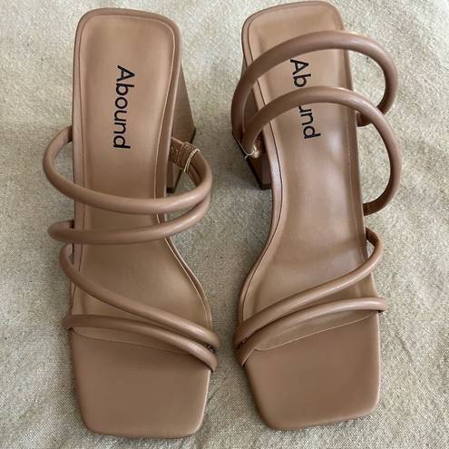 Abound 🎉 Austyn Tubular Strappy Block Heeled Sandal Tan Mocha Size 6 NEW