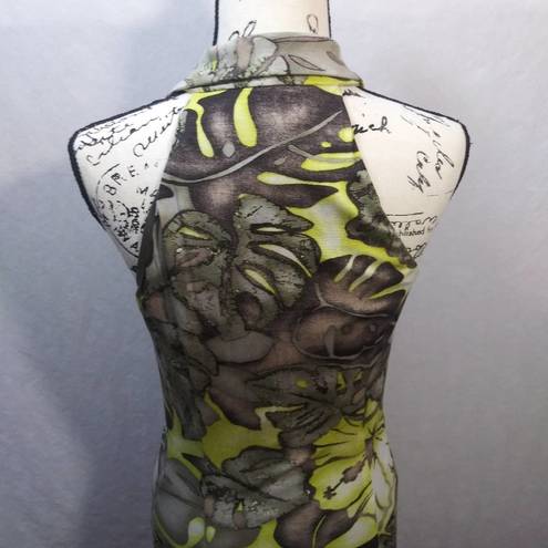 Joseph Ribkoff  90’s Vintage Hawaiian Floral Full Zipper Body Con Dress 6