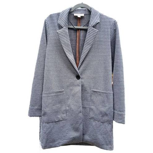 Philosophy  SBrown Houndstooth Single Button Long Blazer Jacket Women’s size Smal