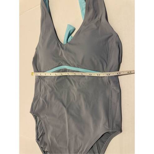 Fabletic Small Race-Up Racerback Swimsuit - Raincloud/Blue Sky