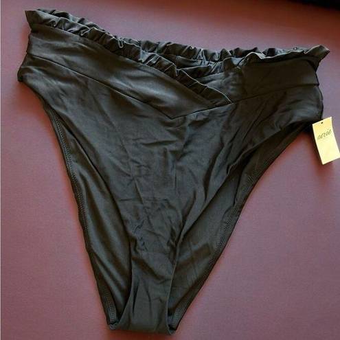 Aerie  Black High Cut Cheeky Bikini Bottoms NWT