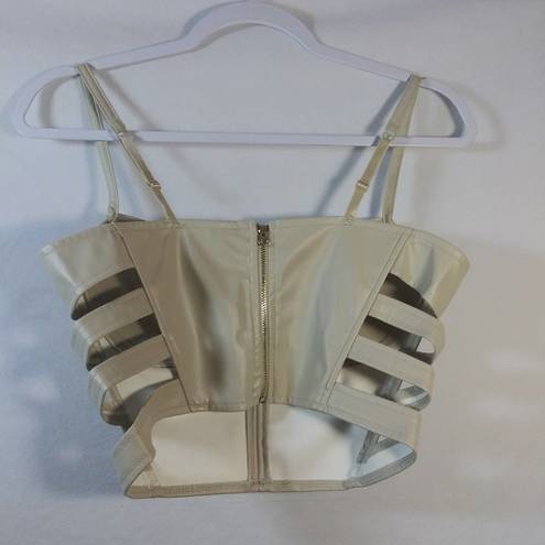 Haute Monde  Faux Leather Crop Top Size M