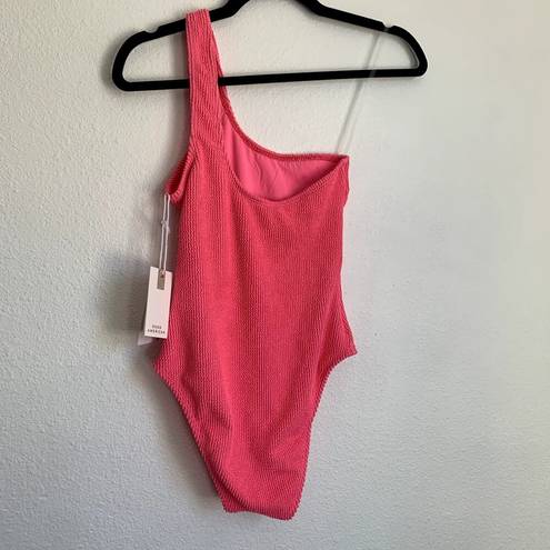 Good American NWT  Always Fits Shoulder One-Piece Swimsuit in Bright Pink