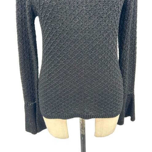 Krass&co  Ruffled-Trim Turtleneck Sweater in Black Size Small