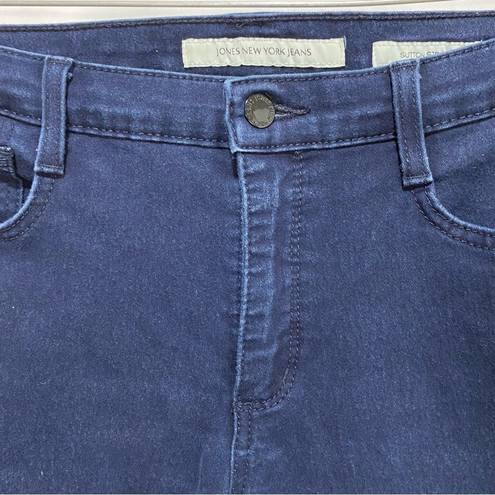 Jones New York Jeans Indigo Blue Size 12 Sutton Straight Leg Stretch Slimming