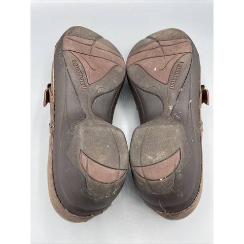 Patagonia  Brown Leather Cattail Clog Mary Jane Shoes Womens 9