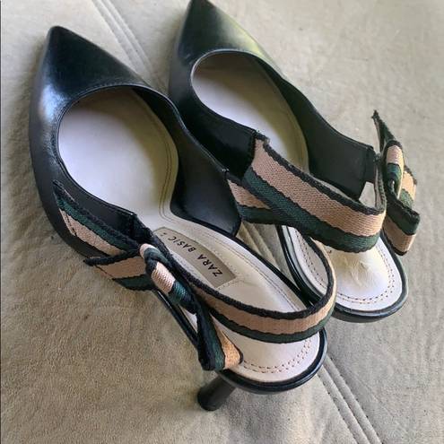 ZARA  black leather Heels Pumps