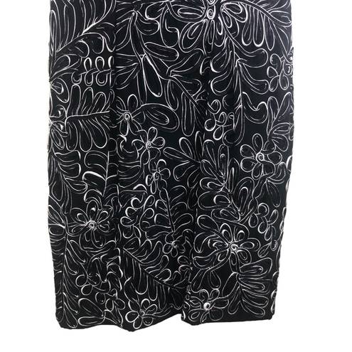 Sue Wong  Black and White Ribbon Swirl Dress Size 4