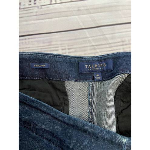 Talbots  Petites Signature Blue Denim Capri Pants Womens 14p Mid Rise 36x20