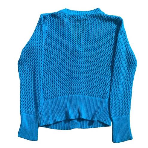 Coldwater Creek  cardigan sweater crochet  blue open see through Size S