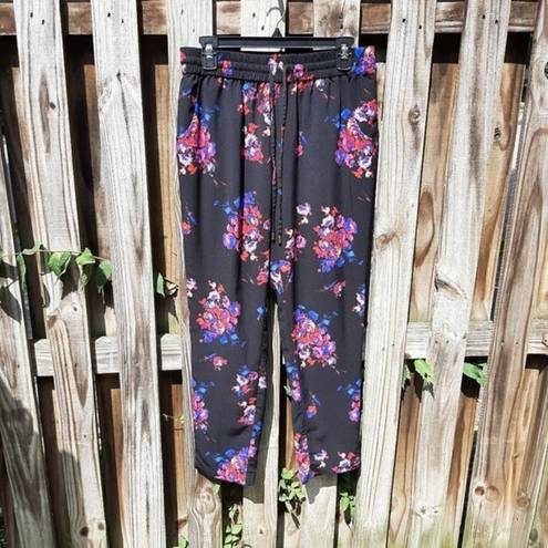 Coldwater Creek  Natural Fit Floral Casual Joggers Comfy Pants Size M 10-12