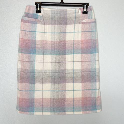 American Vintage Vintage Plaid Skirt Pastel Pencil Skirt