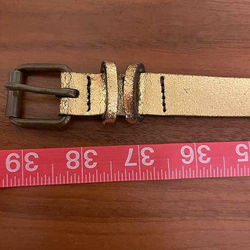 Gap  Gold Leather Belt Foil Metallic Small