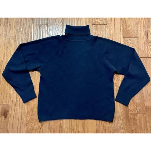 L.A.M.B. Studio vintage wool angora blend navy turtleneck m