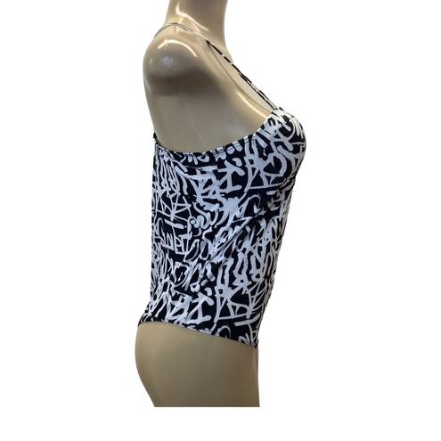 One Piece Glam rocks  graffiti print bodysuit with padded cups Size XL New