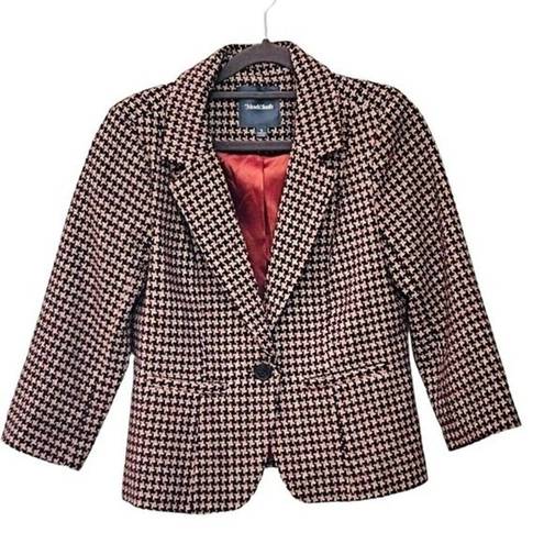 Modcloth CROPPED WOOL HOUNDSTOOTH BLAZER WOMENS SIZE SMALL