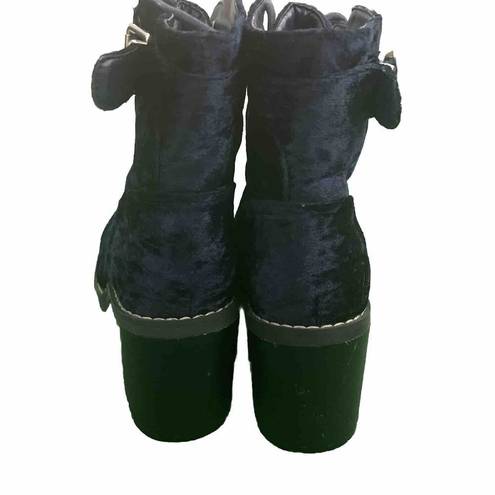 Shoedazzle Carryn Bootie Blue Suede Size 8 Shoe Dazzle