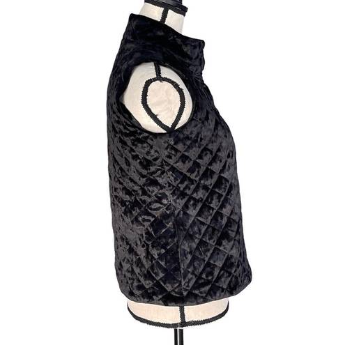 INC  Petite Petite Quilted Vest Snap Front Sleeveless Lined Pockets Black New