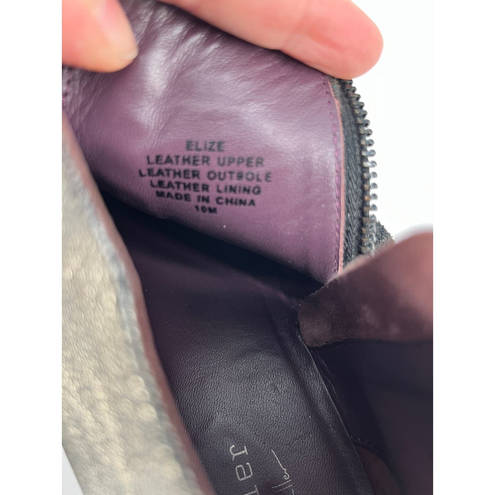 Nicole Miller  Artelier Elize Ankle Boots Sz 10M Silver Leather Flats Booties