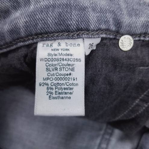 Rag and Bone  Dre Low-Rise Boyfriend Silver Stone Sz 26