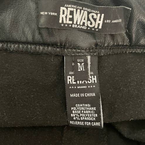 REWASH Black faux leather pants