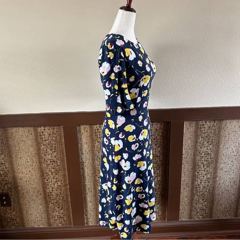 Alexis Boden  Fluted Sleeve Fit-and-Flare Floral Dress in Navy Size US4 Long NWT