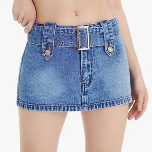 Denim Mini Buckle Skirt