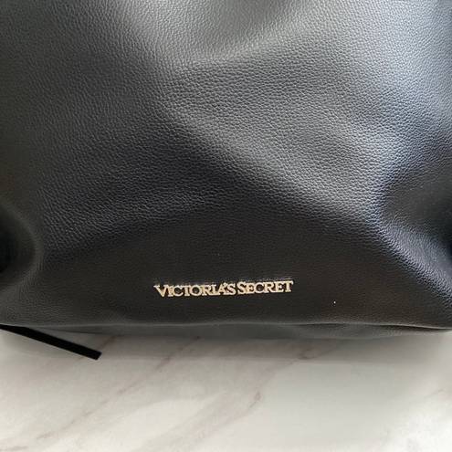 Victoria's Secret VICTORIA’S SECRET Black Fashion Show Faux Leather Fringe Drawstring Backpack