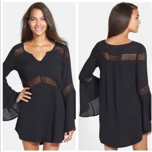 l*space L* Bloomfield Swim Cover Up Tunic Dress in Black Size Small